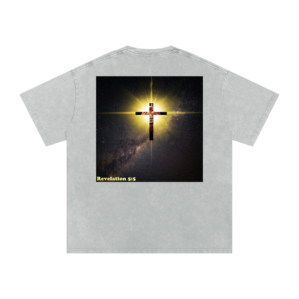 Gospel Revelation 5:5 Washed Oversized Cotton T-Shirt