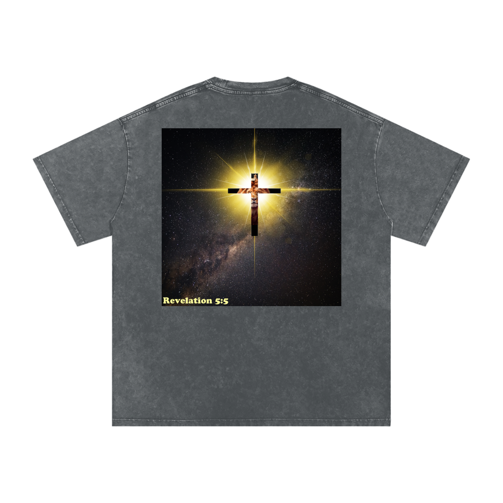 Gospel Revelation 5:5 Washed Oversized Cotton T-Shirt