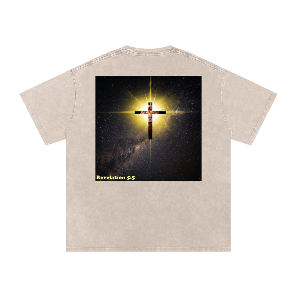 Gospel Revelation 5:5 Washed Oversized Cotton T-Shirt